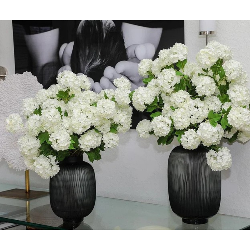 Maximal Vase with Green Snowball Hydrangeas