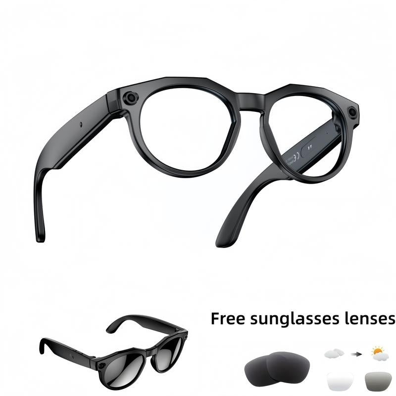 Smart AI Camera Glasses with 8MP Photochromic Lenses