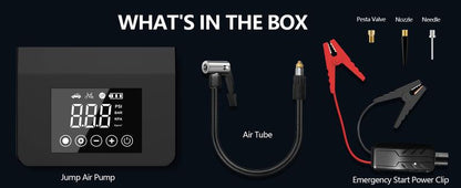 RoadRescue 4000A — Car Jump Starter + 150 PSI Tire Inflator (12V, 15,000 mAh, LED, Power Bank)