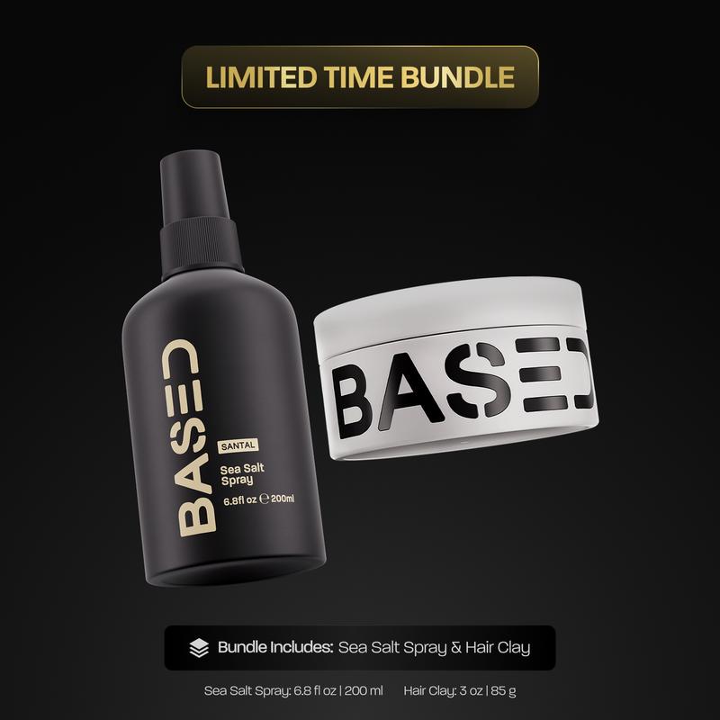 BASED Texture & Hold Duo: Sea Salt Spray & Hair Clay Bundle