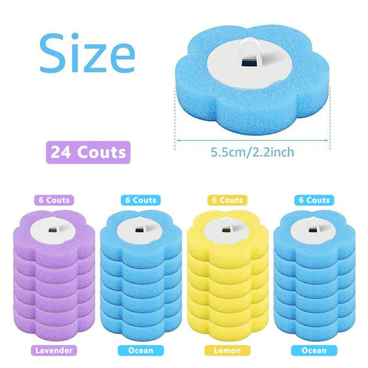 Disposable Toilet Brush, Toilet Bowl Wand Holder Set with (2 SET OF 24PCS) Cleaner Refills, Bathroom Cleaning System