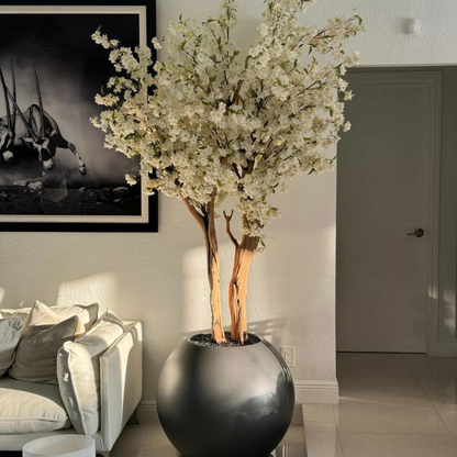 Matte Gunmetal Globe Cherry Blossom Tree
