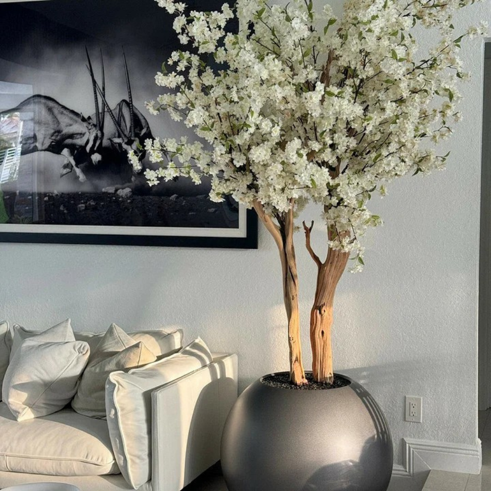 Matte Gunmetal Globe Cherry Blossom Tree