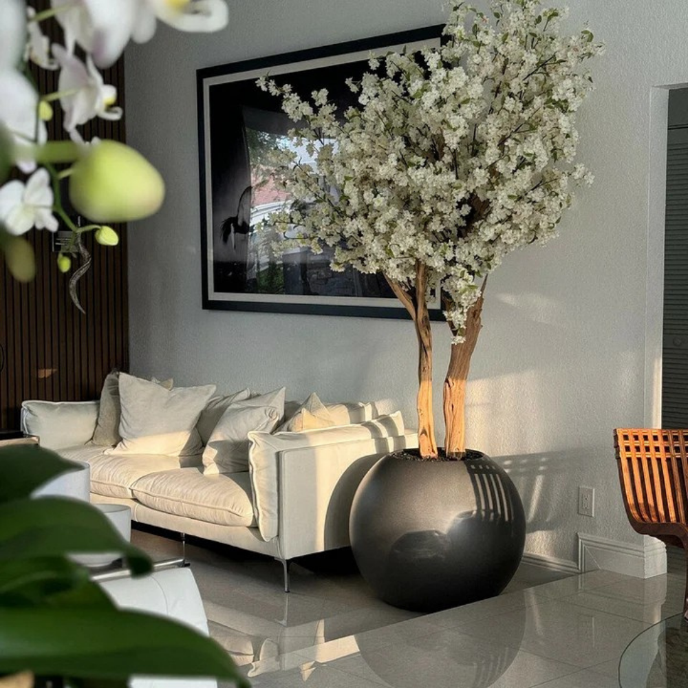Matte Gunmetal Globe Cherry Blossom Tree