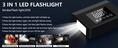 RoadRescue 4000A — Car Jump Starter + 150 PSI Tire Inflator (12V, 15,000 mAh, LED, Power Bank)