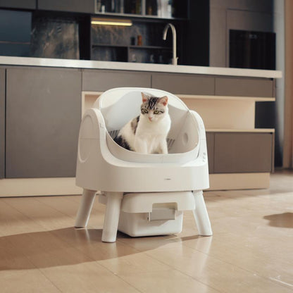 Autoscooper 11 Open-Top Self-Cleaning Cat Litter Box，Odor-Free Waste Disposal includes Trash Bags