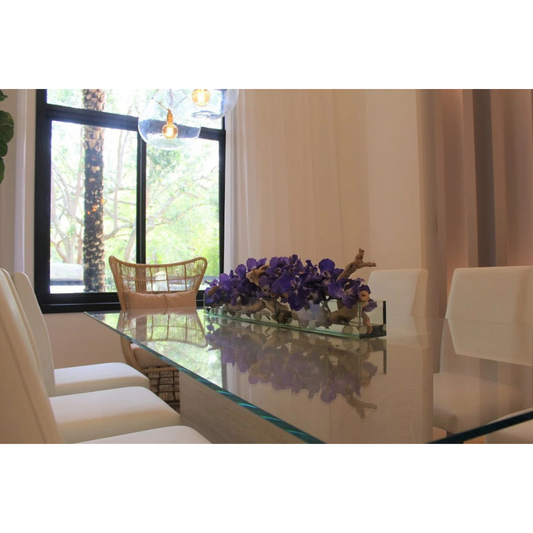 Purple Vanda Orchids in Casa Moderna Glass Plate