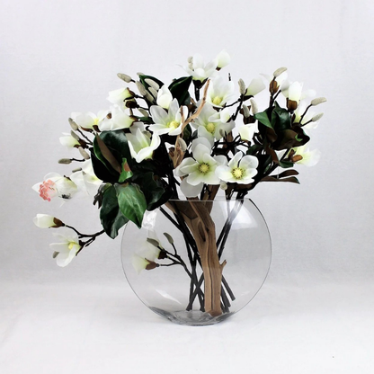 Moon Vase with White Magnolias