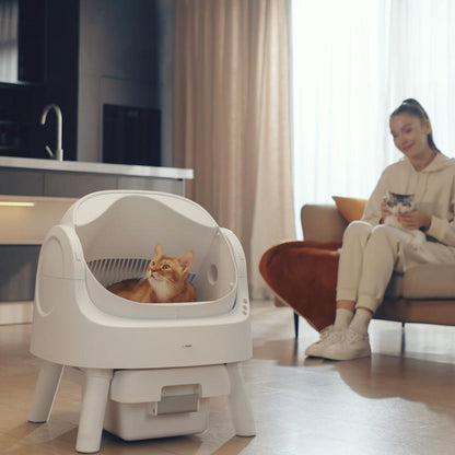 Autoscooper 11 Open-Top Self-Cleaning Cat Litter Box，Odor-Free Waste Disposal includes Trash Bags