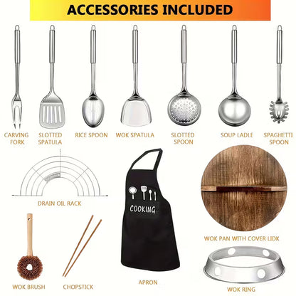 CookMaster™ 13-Piece Nonstick Wok Set