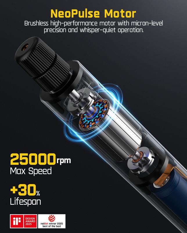 Master Mini Cordless Rotary Tool Kit 4V, Brushless Motor 25000 RPM