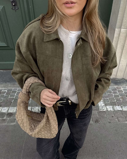 Maven Suede Bomber Jacket