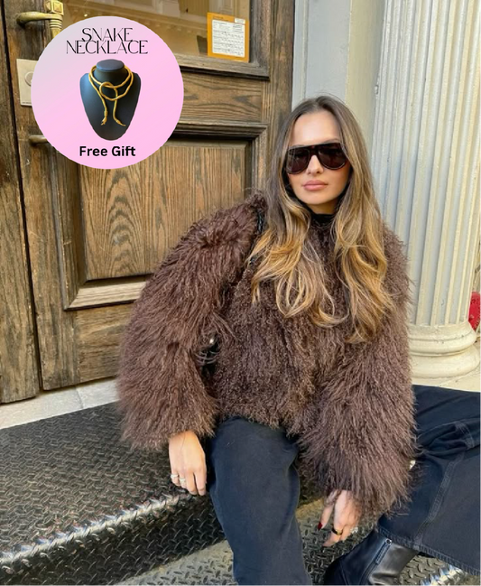Sara Coat Fluffy + NECKLACE FREE