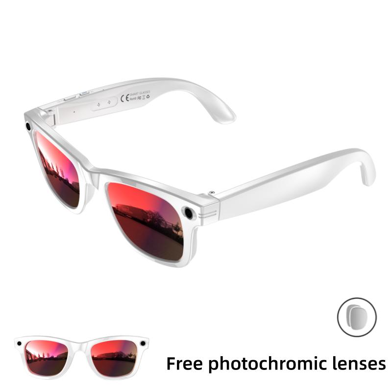 Smart AI Camera Glasses with 8MP Photochromic Lenses