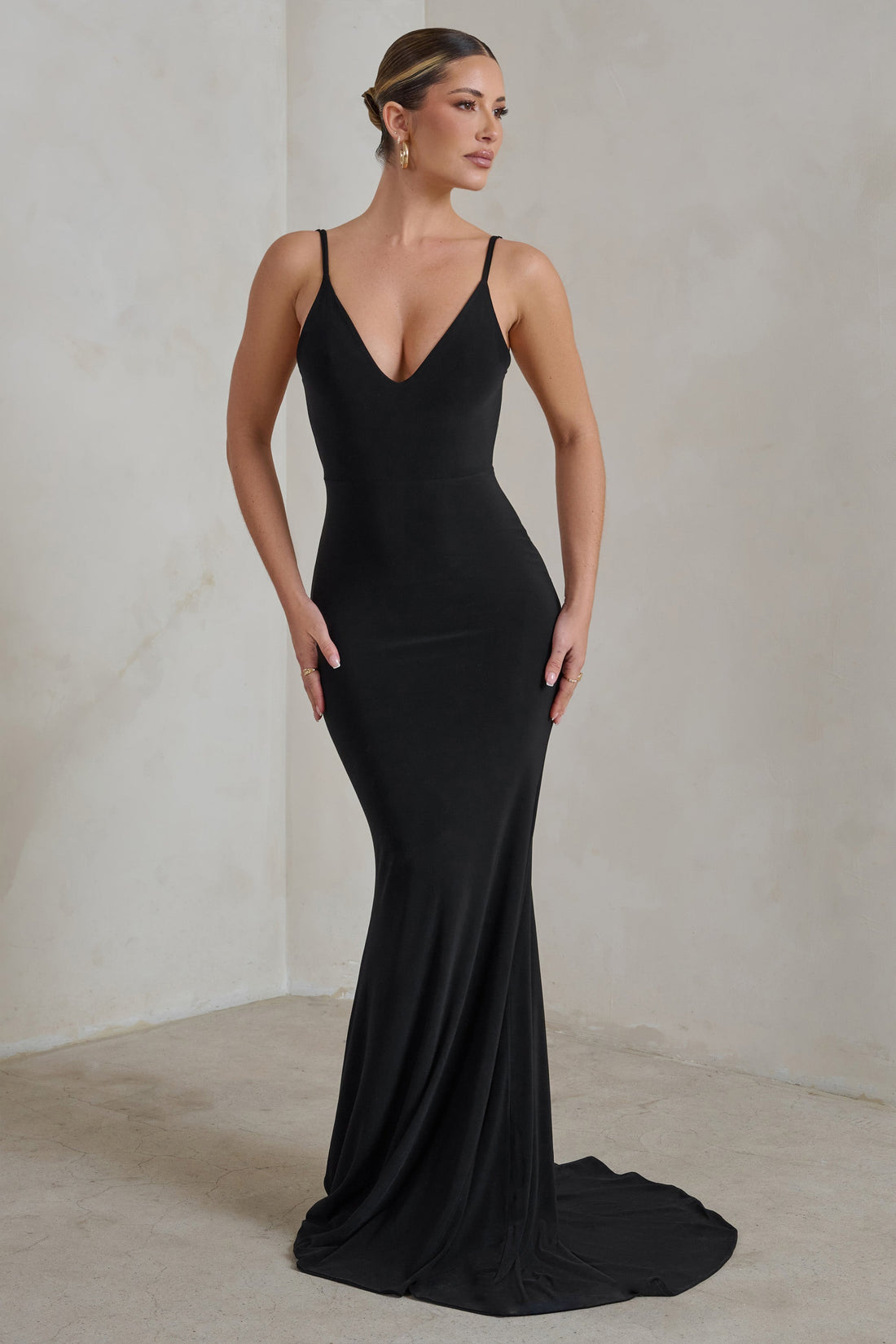 Endless Love | Black Backless Knot Detail Fishtail Maxi Dress – GLAM ...