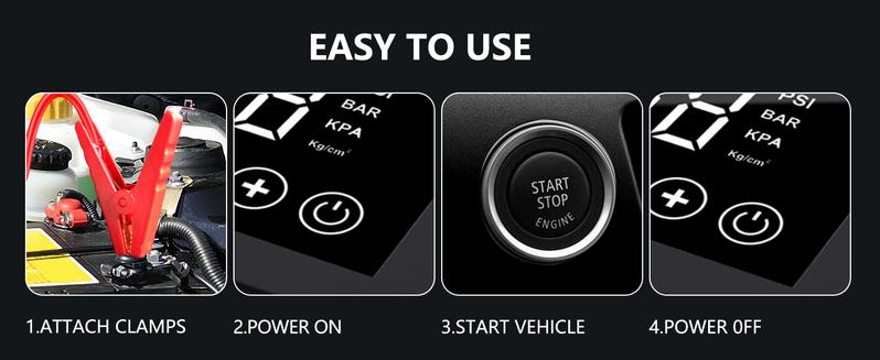 RoadRescue 4000A — Car Jump Starter + 150 PSI Tire Inflator (12V, 15,000 mAh, LED, Power Bank)