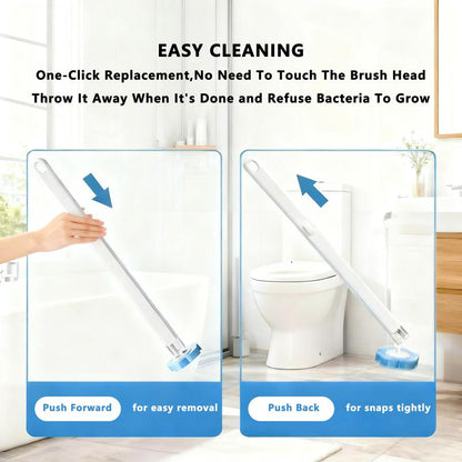 Disposable Toilet Brush, Toilet Bowl Wand Holder Set with (2 SET OF 24PCS) Cleaner Refills, Bathroom Cleaning System