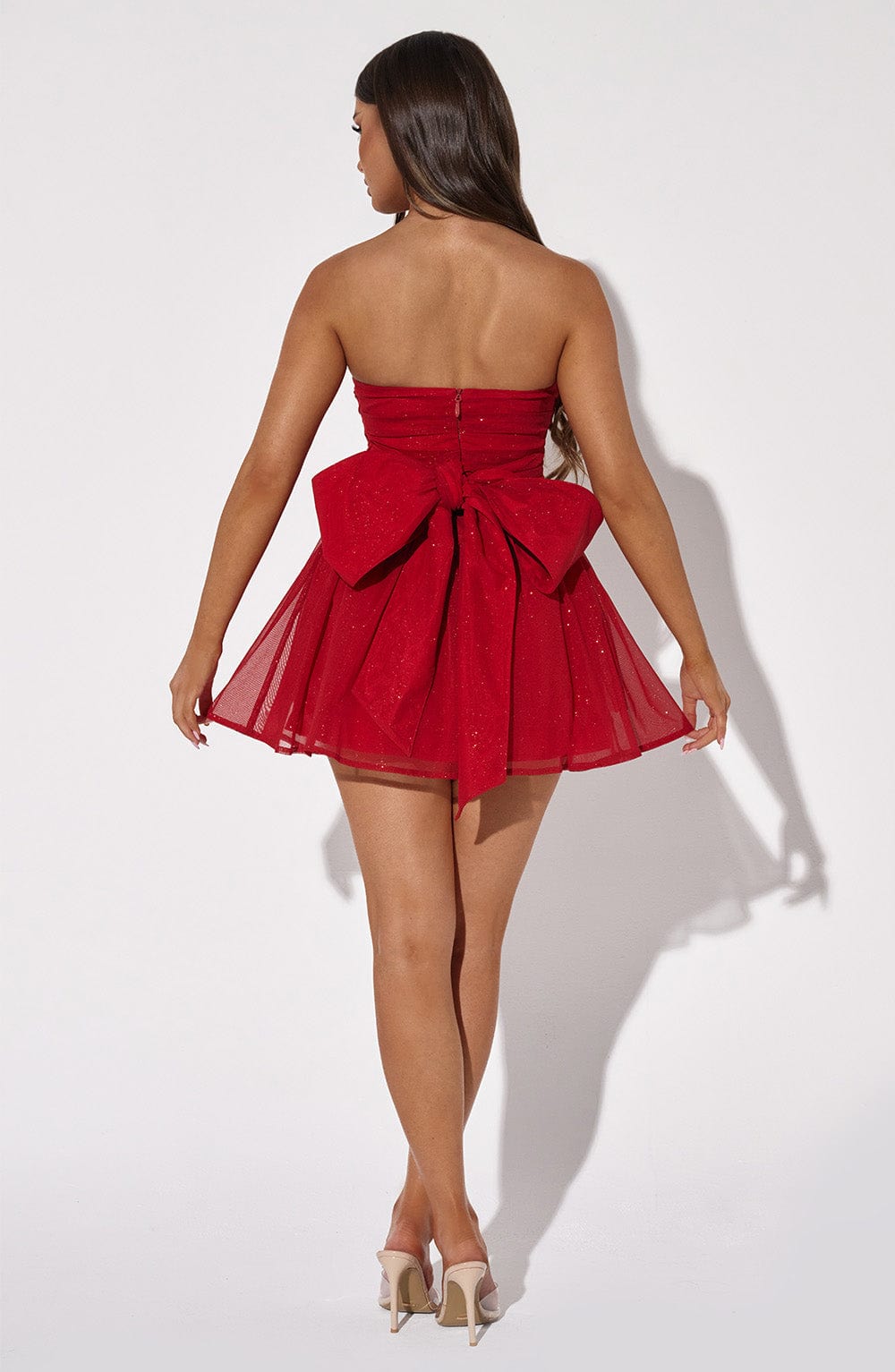 Katrina Mini Dress - Red Sparkle
