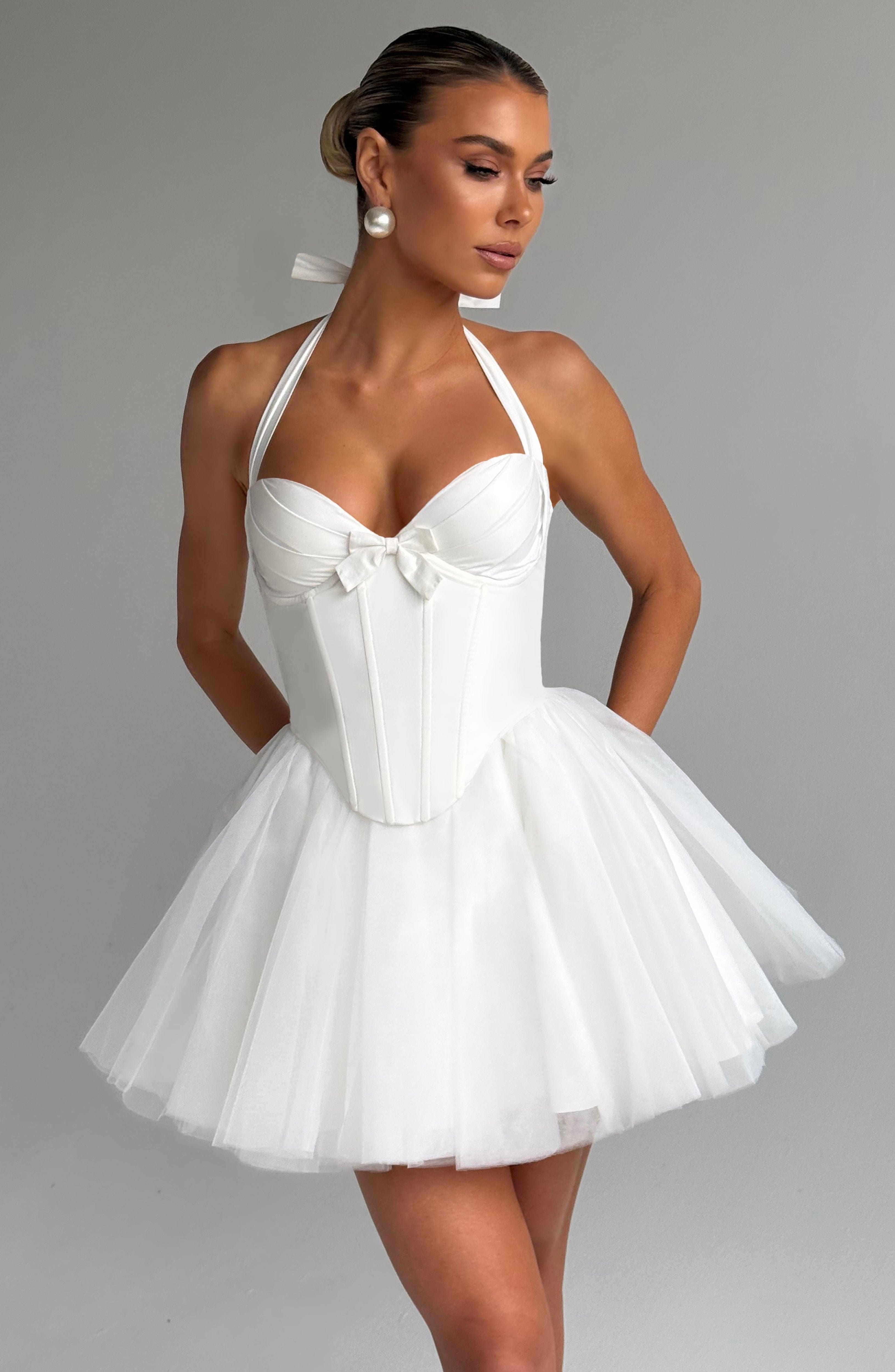 Keely Mini Dress - Ivory – GLAM TREND SHOP
